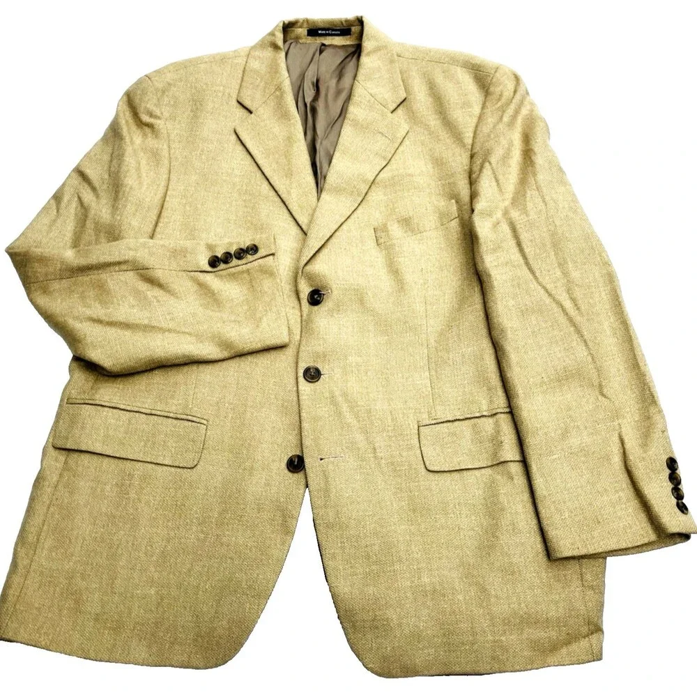 Polo University Club Lauren Sport Coat Vtg Silk Wool Linen 3 Btn 44 Tan Canada